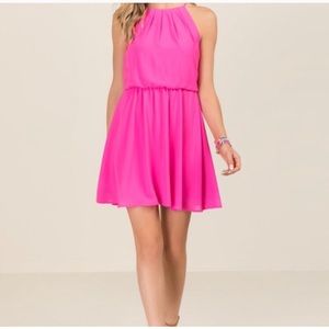 Lush pink keyhole back minidress